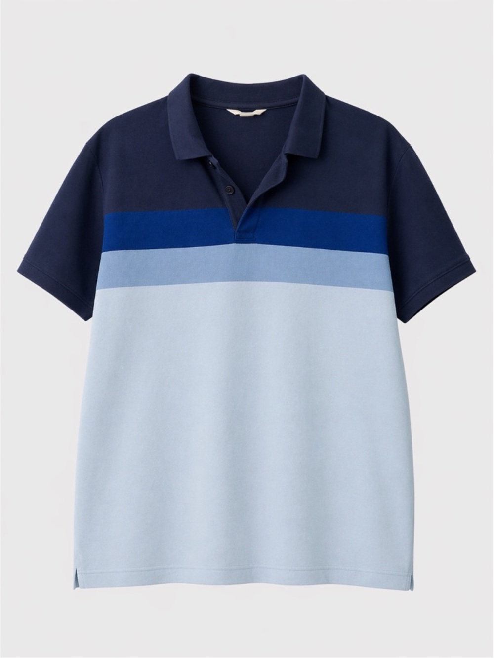 Calvin Klein Body Fit Blue Colorblock Striped Polo Mens Large